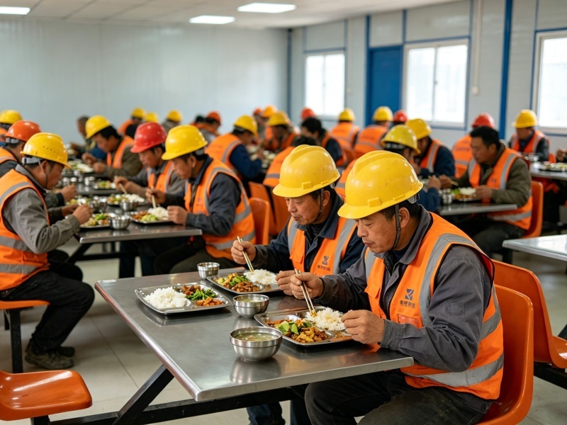 工地食堂用餐场景 肴小郎渠道适配 工地食堂用餐场景