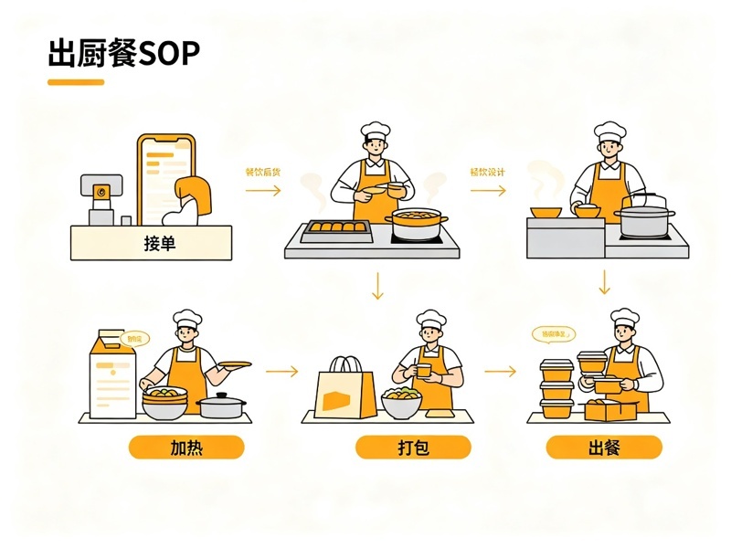 后厨出餐SOP流程图 肴小郎餐饮干货 后厨标准化出餐流程