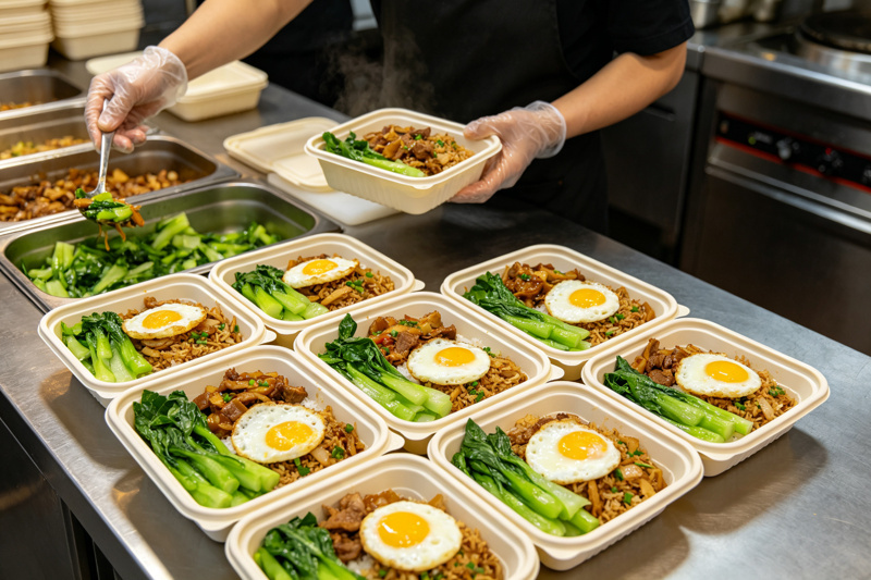 肴小郎餐饮干货 料理方便菜搭配现做配菜出餐场景